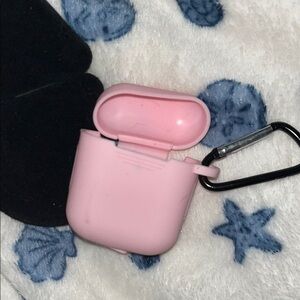 Pink AirPods Case with Carabiner